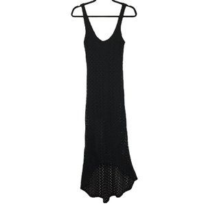 ***Mujer Moderna Black Lace High-Low Dress
